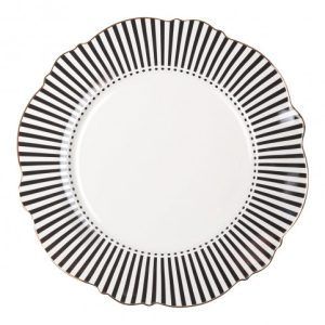 Assiette creuse noire à rayures Mathilde M