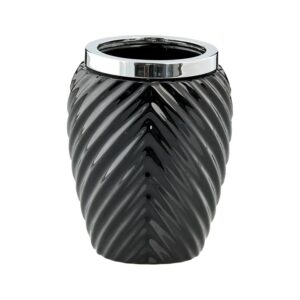 Round gray brush holder