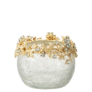 Tealight de vidro com Dourados