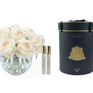 Arranjo de vidro blush rose
