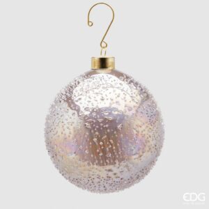 Bola de natal bege com brilhantes