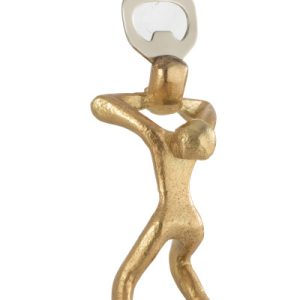 Sca rolhas dourado com homem