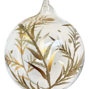 Bola de Natal com ramo dourado