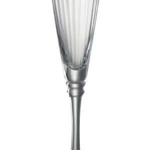 Set of 6 champagne glasses with gold rims