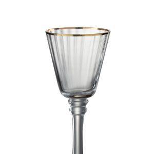 Conjunto de 6 copos de vinhos com borda dourada S