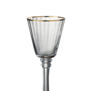 Set of 6 wine glasses with gold rims, Size S