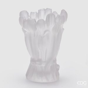Vaso tulipano branco fosco alto
