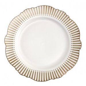 Assiette creuse à rayures dorées Mathilde M