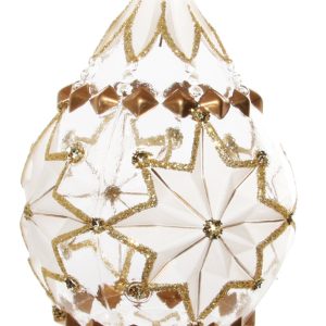 Ornamento transparente formato gota com estrela