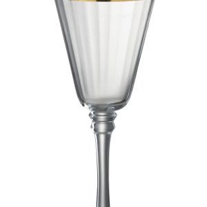 Conjunto de 6 copos de vinho com borda dourada M