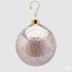 Bola de natal bege com brilhantes