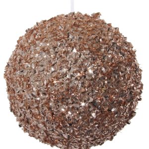 Bola de Natal grande com brilhantes bronze