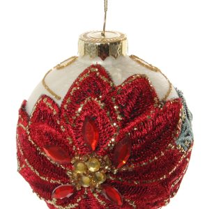 Bola de Natal bordada com brilhantes