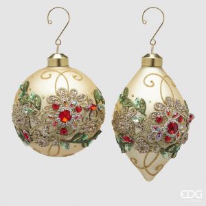 Ornamento de Natal com cristais formato gota
