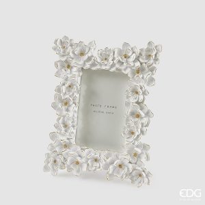 Porta-Fotos EDG Elleboro Branco e Dourado 25x19 cm