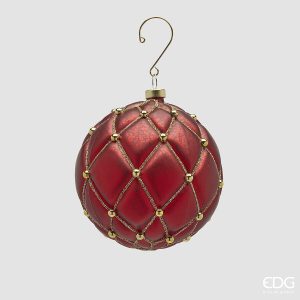 EDG - Addobbo Palla Capitonné -  Bola de Natal Vermelha