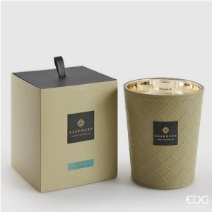 EDG Enzo De Gasperi | Vela Perfumada em Couro - Olive Flower - 1.400 g