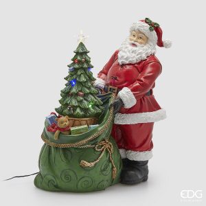 EDG Enzo De Gasperi - Pai Natal LED com Saco, Música e Movimento