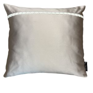 Almofada Prateada com Folhas – 41×44 cm