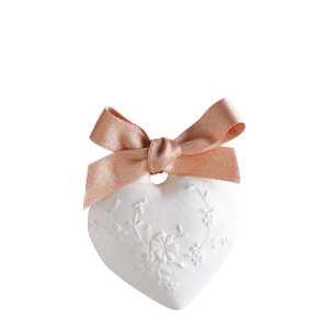 Decoração com cheiro - Coração bordado - Rose Élixir