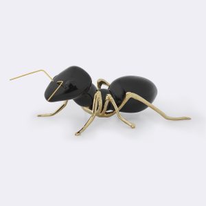 Formiga Preto Brilhante Com Patas em Latão