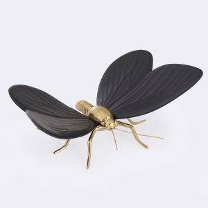 Borboleta Preto Mate Corpo Latão Natural