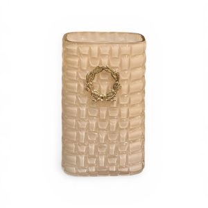 JARRA BEGE COM APLIQUE DOURADO MÉDIO