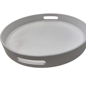 Tabuleiro circular branco