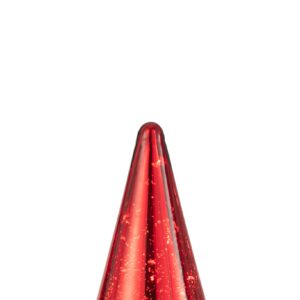 Árvore de Natal Decorativa em Vidro com LED Vermelha - 19 cm