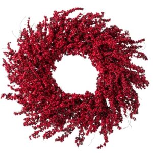 Coroa de Natal Vermelha Decorativa 80cm - JOLIPA