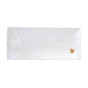 Tabuleiro Rectangular 37 × 16,5 cm Holly & Berries White - Easy Life