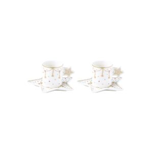 Conj. 2 Chávenas de Café Espresso com Pires 80 ml Christmas Lights - Easy Life
