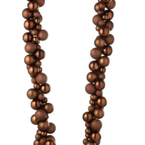 Grinalda de Natal Castanha com Bolas Decorativas e Glitter 160 cm - JOLIPA
