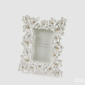 Porta-Fotos EDG Elleboro Branco e Dourado 25x19 cm