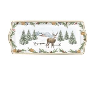 Tabuleiro em Porcelana 35 × 15 cm White Forest -  Easy Life